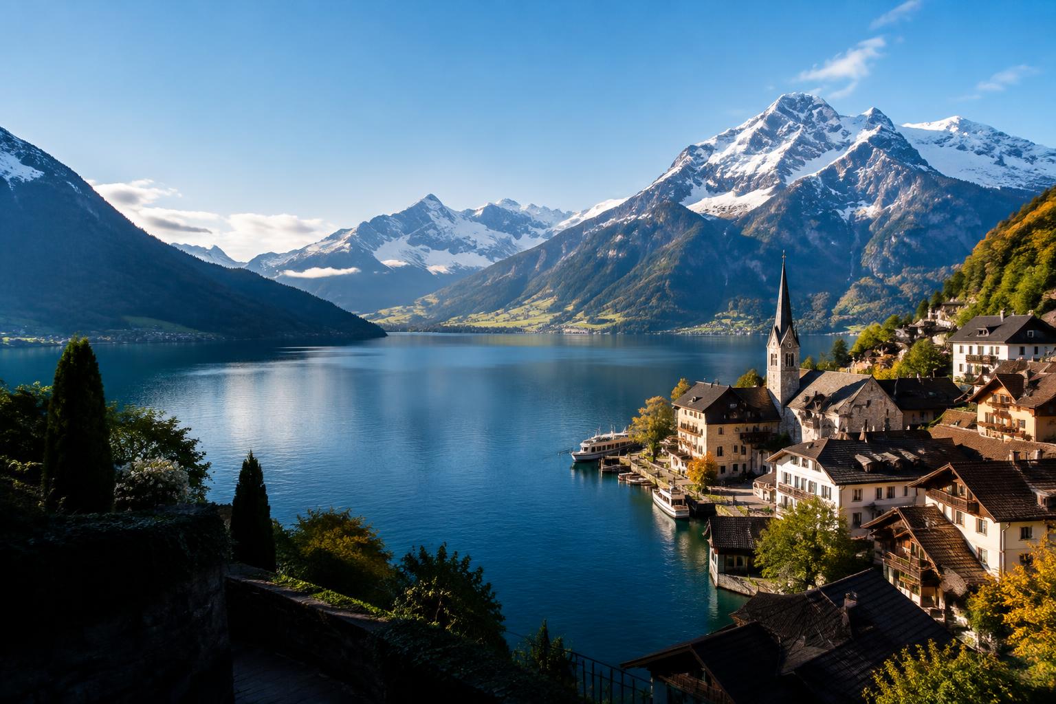 European mountain lake destination